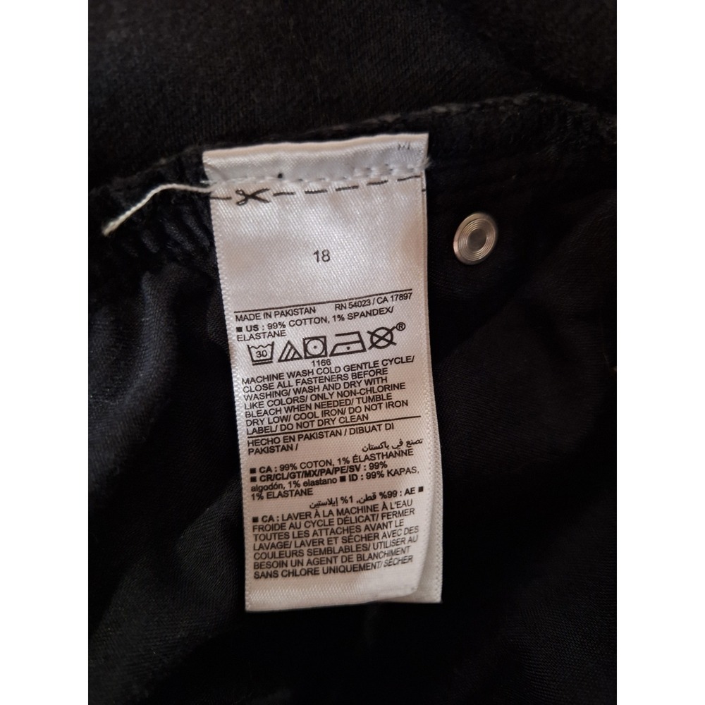 Old Navy OG Straight High Rise Distressed Denim Shorts Black Womens 18 Raw Hem - Picture 4 of 4